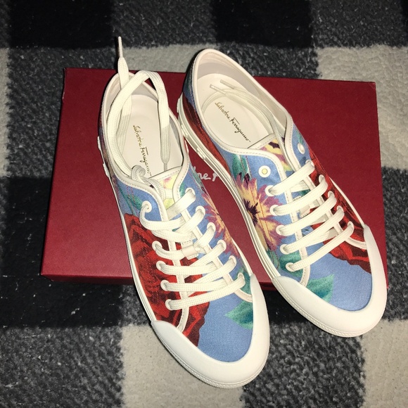 Salvatore Ferragamo floral print sneakers - Picture 1 of 1